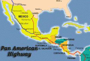 The Panamerican Highway through Mexico and Central America